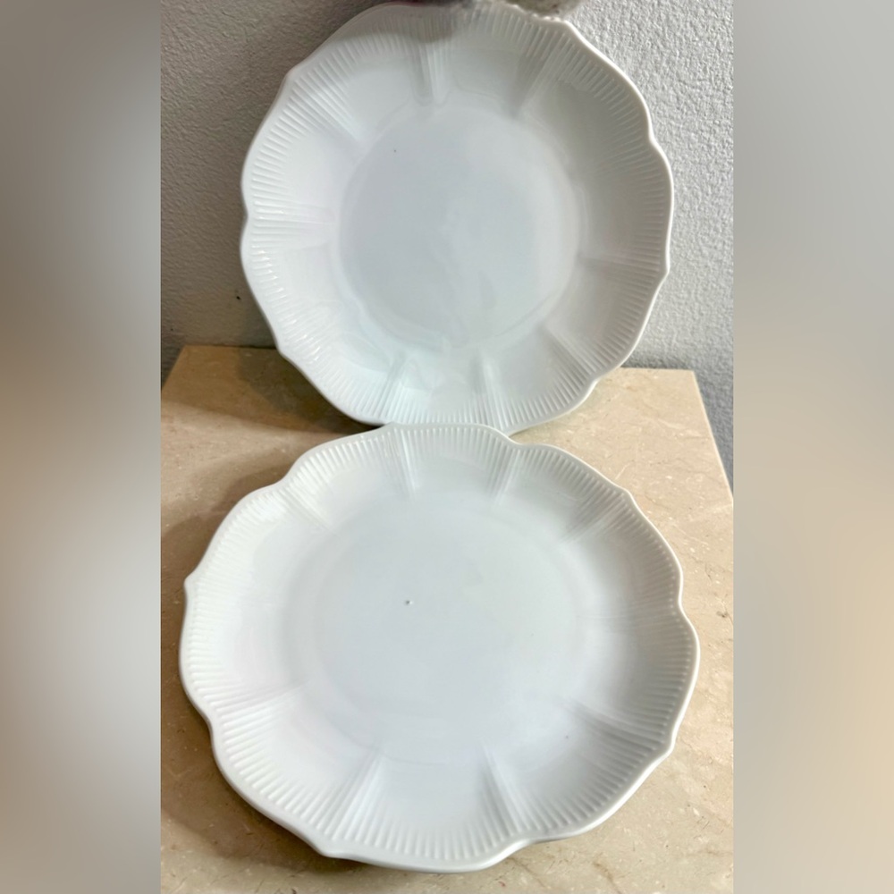 2 Pier 1 Lotus Salad Plates 8” White